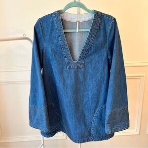 Free People denim tunic top or mini dress size Small